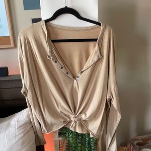 Aerie button down Henley - cropped